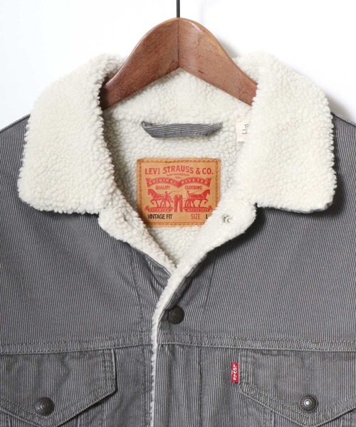 Levi's（リーバイス）の「Levi's/リーバイス TYPE-3 SHERPA TRUCKER/オーバーサイズ 裏ボアフリース コーデュロイジャケット/ブルゾン（ブルゾン・メンズ・グレー・XL/L/M/S）」の4枚目の写真
