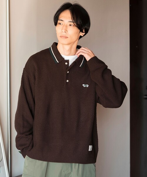 PENNEYS（ぺニーズ）の「【EXCLUSIVE】PENNEY'S / FOX ワンポイント ニットポロ（ユニセックス）（ポロシャツ・メンズ・ネイビー/グリーン/ダークブラウン・MEDIUM/SMALL/LARGE）」の10枚目の写真