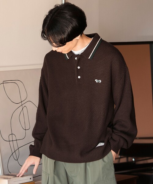PENNEYS（ぺニーズ）の「【EXCLUSIVE】PENNEY'S / FOX ワンポイント ニットポロ（ユニセックス）（ポロシャツ・メンズ・ネイビー/グリーン/ダークブラウン・MEDIUM/SMALL/LARGE）」の11枚目の写真