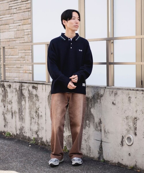 PENNEYS（ぺニーズ）の「【EXCLUSIVE】PENNEY'S / FOX ワンポイント ニットポロ（ユニセックス）（ポロシャツ・メンズ・ネイビー/グリーン/ダークブラウン・MEDIUM/SMALL/LARGE）」の4枚目の写真