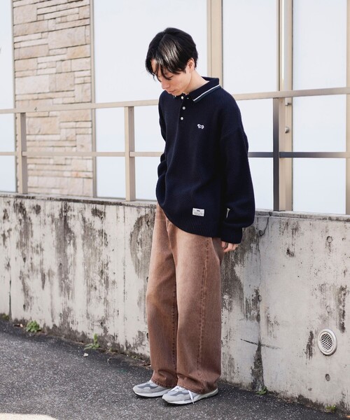 PENNEYS（ぺニーズ）の「【EXCLUSIVE】PENNEY'S / FOX ワンポイント ニットポロ（ユニセックス）（ポロシャツ・メンズ・ネイビー/グリーン/ダークブラウン・MEDIUM/SMALL/LARGE）」の5枚目の写真