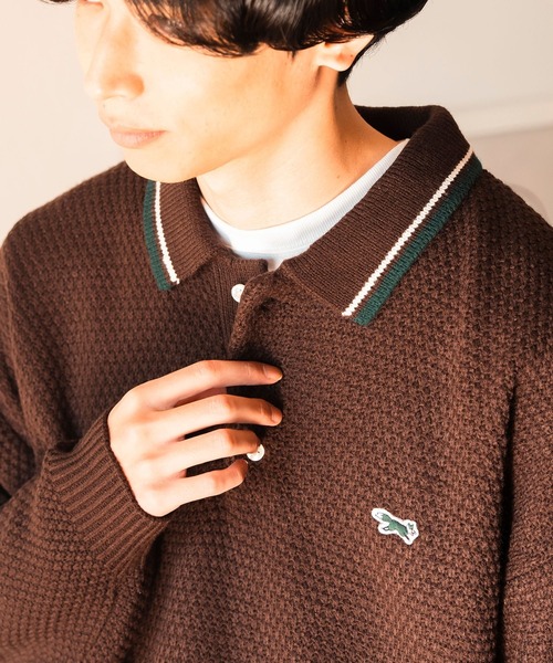 PENNEYS（ぺニーズ）の「【EXCLUSIVE】PENNEY'S / FOX ワンポイント ニットポロ（ユニセックス）（ポロシャツ・メンズ・ネイビー/グリーン/ダークブラウン・MEDIUM/SMALL/LARGE）」の2枚目の写真