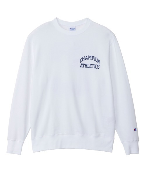 Champion(チャンピオン)の「【Champion/チャンピオン】メンズ ベーシック クルーネックスウェットシャツ(Tシャツ/カットソー・メンズ・ホワイト/ブラック/ネイビー/グレー/オートミール・MEDIUM/LARGE/X-LARGE)」の2枚目の写真