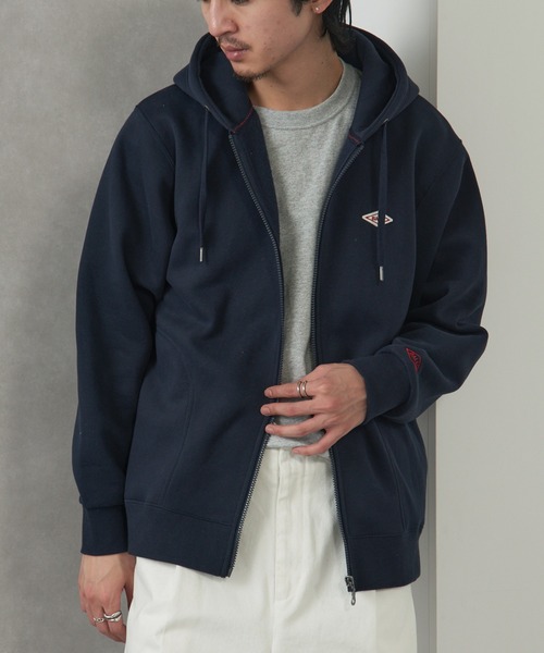 セール】【BALL】T/C裏起毛 ワッペン付きフルジップパーカー 64538