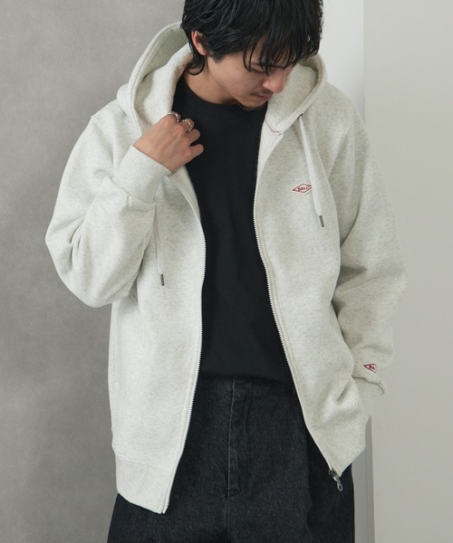 BALL（ボール）の「【BALL】T/C裏起毛 ワッペン付きフルジップパーカー 64538（パーカー・メンズ・ブラック/グレー/ネイビー/オートミール/グリーン/チャコールグレー・M/L/LL）」の21枚目の写真
