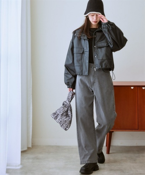 nissen（ニッセン）の「フェイクレザージャケット（その他アウター・レディース・ブラック・M/S/LL/L）」の8枚目の写真