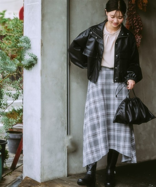 nissen（ニッセン）の「フェイクレザージャケット（その他アウター・レディース・ブラック・M/S/LL/L）」の9枚目の写真