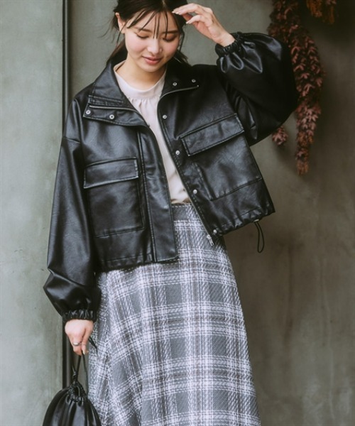 nissen（ニッセン）の「フェイクレザージャケット（その他アウター・レディース・ブラック・M/S/LL/L）」の10枚目の写真