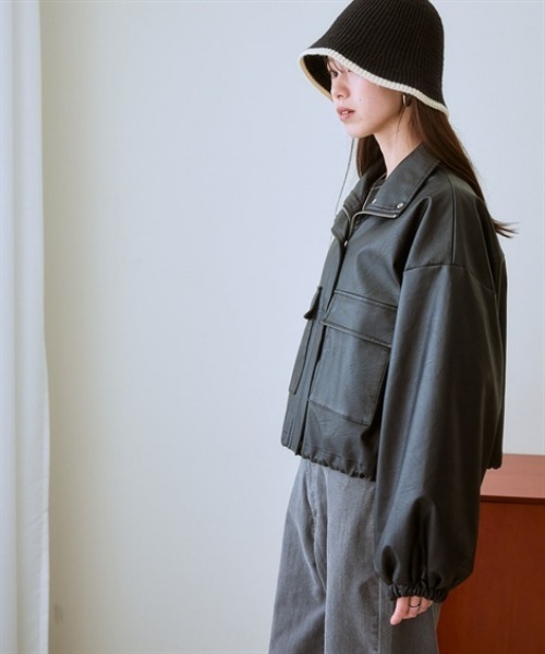 nissen（ニッセン）の「フェイクレザージャケット（その他アウター・レディース・ブラック・M/S/LL/L）」の5枚目の写真