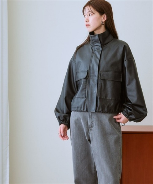 nissen（ニッセン）の「フェイクレザージャケット（その他アウター・レディース・ブラック・M/S/LL/L）」の7枚目の写真