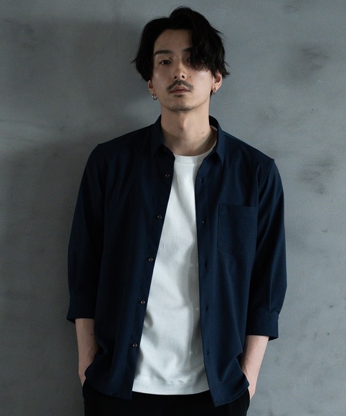 RATTLE TRAP（ラトルトラップ）の「ストレッチカチオンレギュラーカラーシャツ（シャツ/ブラウス・メンズ・ネイビー/グレー/サックスブルー/ブルー・LL/S/M/L）」の2枚目の写真