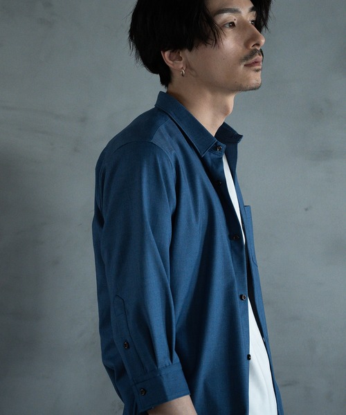 RATTLE TRAP（ラトルトラップ）の「ストレッチカチオンレギュラーカラーシャツ（シャツ/ブラウス・メンズ・ネイビー/グレー/サックスブルー/ブルー・LL/S/M/L）」の22枚目の写真