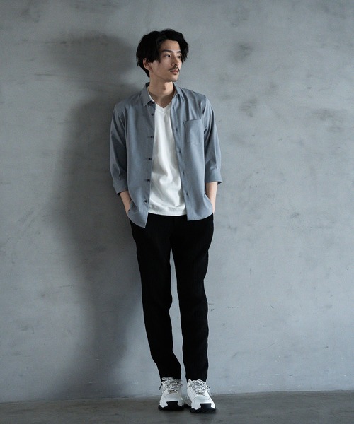 RATTLE TRAP（ラトルトラップ）の「ストレッチカチオンレギュラーカラーシャツ（シャツ/ブラウス・メンズ・ネイビー/グレー/サックスブルー/ブルー・LL/S/M/L）」の6枚目の写真