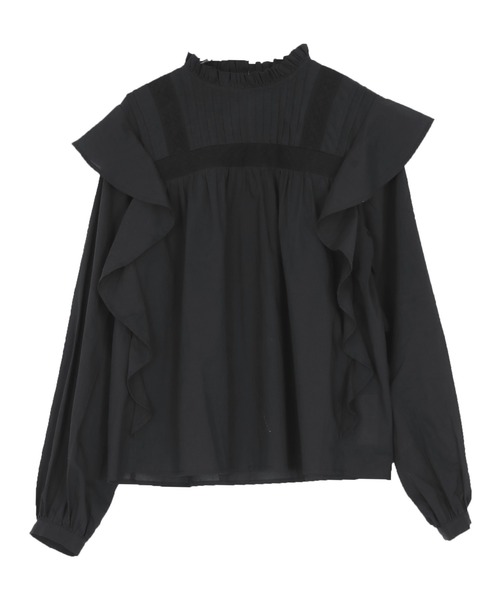 titivate(ティティベイト)の「ピンタックデザインフリルブラウス(シャツ/ブラウス・レディース・ブラック/ブラウン/オフホワイト/ブルー・L/M/S)」の18枚目の写真