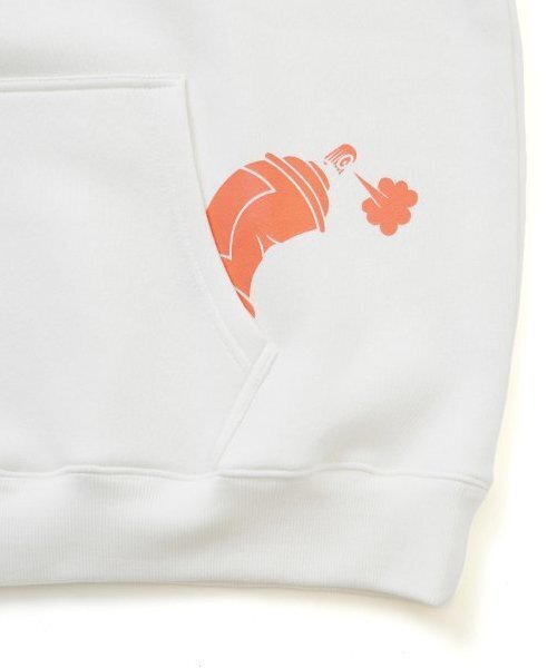 GLAZOS（グラソス）の「【大人向けサイズあり】【毛玉になりにくいしっかり暖か素材】裏起毛・ランダムプリントビッグパーカー（パーカー・キッズ・ホワイト/ブラック・LL/L/M/S）」の8枚目の写真