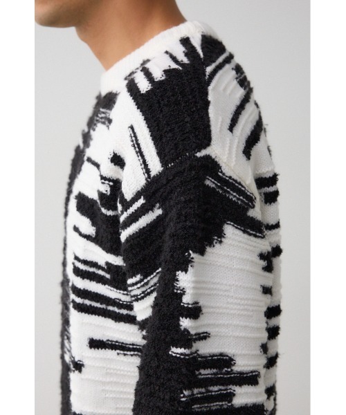 AZUL by moussy（アズールバイマウジー）の「モザイクジャガードニット（ニット/セーター・メンズ・ピンク系その他/ブラック系その他/ホワイト系その他/グリーン系その他・FREE）」の12枚目の写真