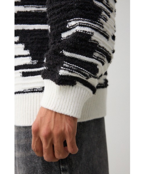 AZUL by moussy（アズールバイマウジー）の「モザイクジャガードニット（ニット/セーター・メンズ・ピンク系その他/ブラック系その他/ホワイト系その他/グリーン系その他・FREE）」の13枚目の写真