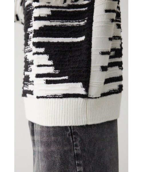 AZUL by moussy（アズールバイマウジー）の「モザイクジャガードニット（ニット/セーター・メンズ・ピンク系その他/ブラック系その他/ホワイト系その他/グリーン系その他・FREE）」の14枚目の写真