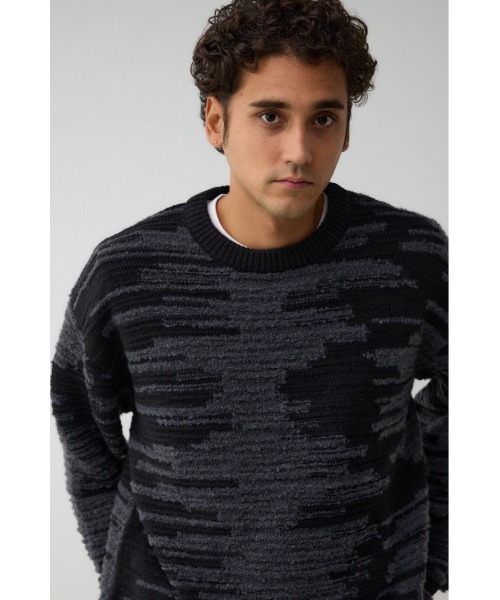 AZUL by moussy（アズールバイマウジー）の「モザイクジャガードニット（ニット/セーター・メンズ・ピンク系その他/ブラック系その他/ホワイト系その他/グリーン系その他・FREE）」の16枚目の写真