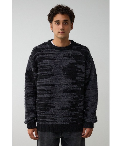 AZUL by moussy（アズールバイマウジー）の「モザイクジャガードニット（ニット/セーター・メンズ・ピンク系その他/ブラック系その他/ホワイト系その他/グリーン系その他・FREE）」の19枚目の写真