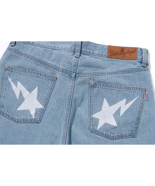 希少】A BATHING APE スターペイント 星 デニムパンツ ジーンズ STA