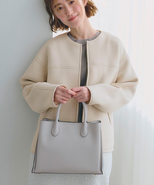grove（グローブ）の「【人間工学】中仕切り2WAYトート【入卒対応可】（ショルダーバッグ・レディース・アイボリー系7/ブラック/サックスブルー/ライトグレー/ダークグレー/ベージュ・00）」の6枚目の写真