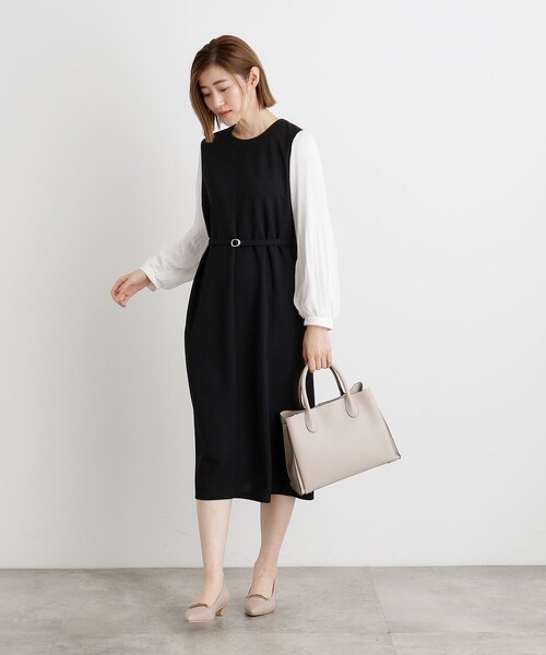 grove（グローブ）の「【人間工学】中仕切り2WAYトート【入卒対応可】（ショルダーバッグ・レディース・アイボリー系7/ブラック/サックスブルー/ライトグレー/ダークグレー/ベージュ・00）」の8枚目の写真