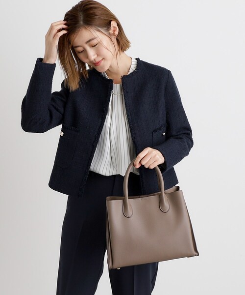grove（グローブ）の「【人間工学】中仕切り2WAYトート【入卒対応可】（ショルダーバッグ・レディース・アイボリー系7/ブラック/サックスブルー/ライトグレー/ダークグレー/ベージュ・00）」の9枚目の写真