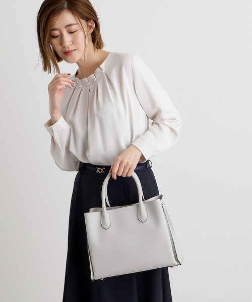 grove（グローブ）の「【人間工学】中仕切り2WAYトート【入卒対応可】（ショルダーバッグ・レディース・アイボリー系7/ブラック/サックスブルー/ライトグレー/ダークグレー/ベージュ・00）」の16枚目の写真