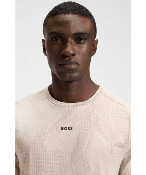 HUGO BOSS★半袖 ジャカード BOSS ロゴタブ付 トップス Tシャツ 7669202989.jpg
