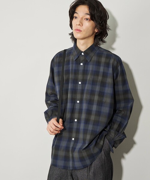 CITEN（シテン）の「＜CITEN＞スタンダードシャツ シャドウチェック（シャツ/ブラウス・メンズ・ダークグレー・S/M/L）」の3枚目の写真