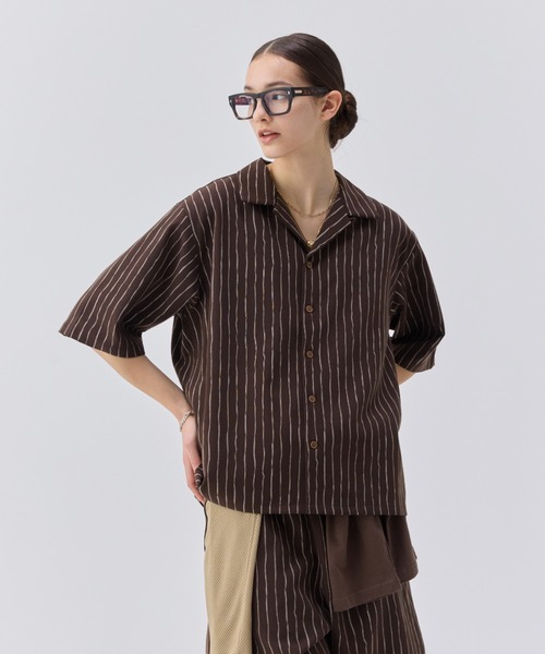 soerte（ソエルテ）の「LOOSE H / S OPEN COLLAR SHIRT (ASSORT
