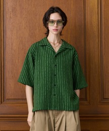 soerte（ソエルテ）の「Loose H / S open collar shirt ( Assort ) / ルーズハーフスリーブオープンカラーシャツ【短丈】【ニュアンスストライプ＆無地】（シャツ/ブラウス）」