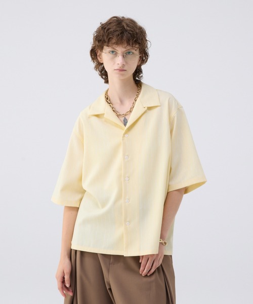 soerte（ソエルテ）シアーオープンカラーチェックシャツ soerte（ソエルテ）の「sheer open collar checked shirt/シアー