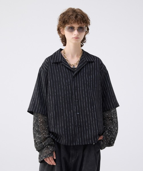 LE s50年代をモチーフにしたオープンシャツ。 HYSTERIC GLAMOUR（ヒステリックグラマー）の「50'S MODERN刺繍