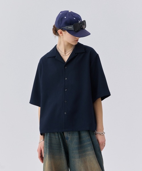 独特の上品 LOOSE H / S OPEN COLLAR SHIRT (ASSORT)/ルーズハーフスリーブ トップス