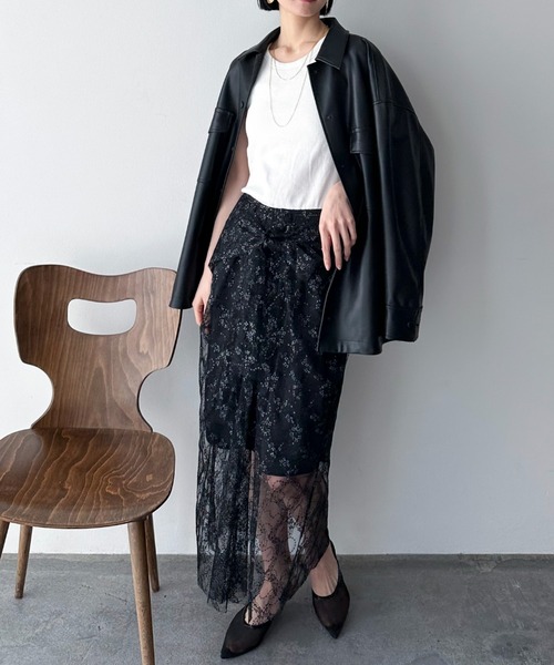 YOLO（ヨーロ）の「【YOLO】Lace Skirt（スカート・レディース・ブラック・FREE）」の6枚目の写真