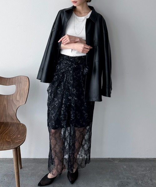 YOLO（ヨーロ）の「【YOLO】Lace Skirt（スカート・レディース・ブラック・FREE）」の3枚目の写真