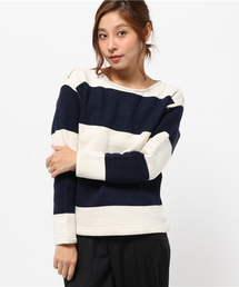 LBC | 起毛ボーダージッププルオーバー    (Tシャツ/カットソー)