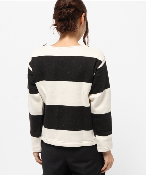 LBC（エルビーシー）の「起毛ボーダージッププルオーバー    （Tシャツ/カットソー・レディース・ブラック/スカイブルー・MEDIUM/LARGE）」の5枚目の写真