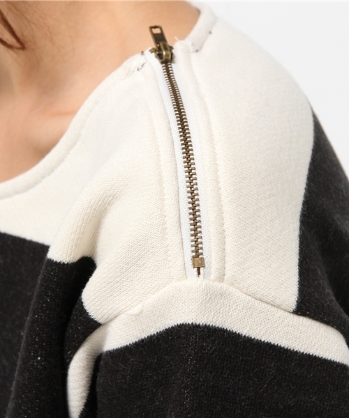 LBC（エルビーシー）の「起毛ボーダージッププルオーバー    （Tシャツ/カットソー・レディース・ブラック/スカイブルー・MEDIUM/LARGE）」の9枚目の写真