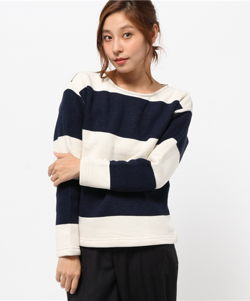 LBC（エルビーシー）の「起毛ボーダージッププルオーバー    （Tシャツ/カットソー・レディース・ブラック/スカイブルー・MEDIUM/LARGE）」の13枚目の写真