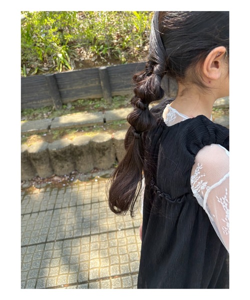 TARKER（ターカー）の「シフォンワンピース（ワンピース・キッズ・ブラック/オフホワイト・100/90/150/140/130/120/110）」の7枚目の写真