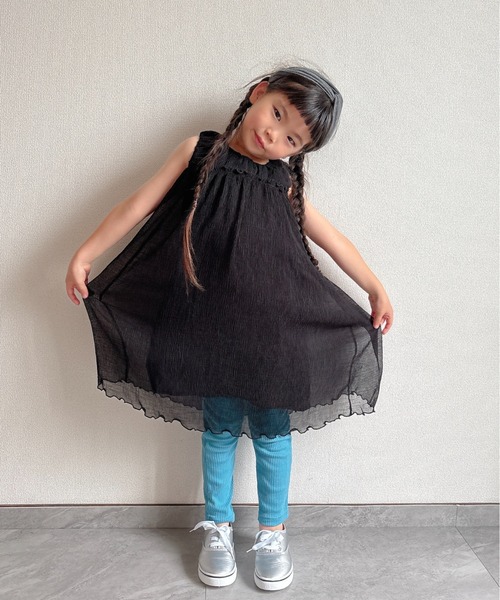 TARKER（ターカー）の「シフォンワンピース（ワンピース・キッズ・ブラック/オフホワイト・100/90/150/140/130/120/110）」の15枚目の写真