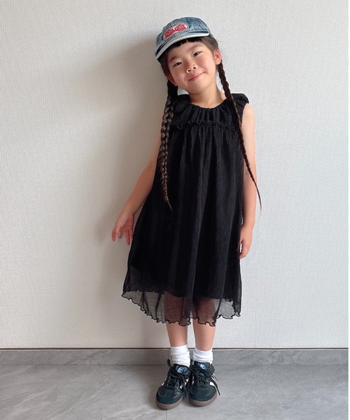 TARKER（ターカー）の「シフォンワンピース（ワンピース・キッズ・ブラック/オフホワイト・100/90/150/140/130/120/110）」の21枚目の写真