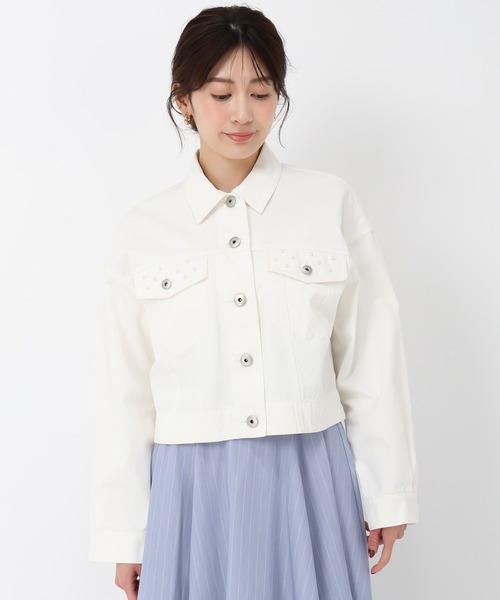 MISCH MASCH(ミッシュマッシュ)の「パールデニムジャケット(テーラードジャケット・レディース・ホワイト/ネイビー・S/M)」の16枚目の写真