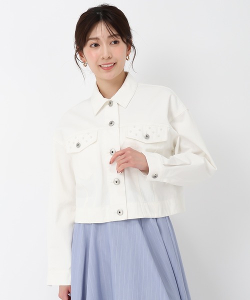 MISCH MASCH(ミッシュマッシュ)の「パールデニムジャケット(テーラードジャケット・レディース・ホワイト/ネイビー・S/M)」の17枚目の写真