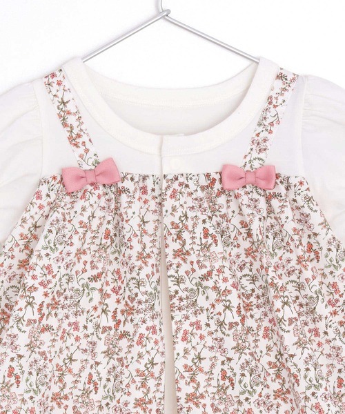 MAKE YOUR DAY（メイクユアデイ）の「小さなお花レイヤードロンパス（ロンパース・キッズ・ピンク/イエロー・70/80）」の6枚目の写真