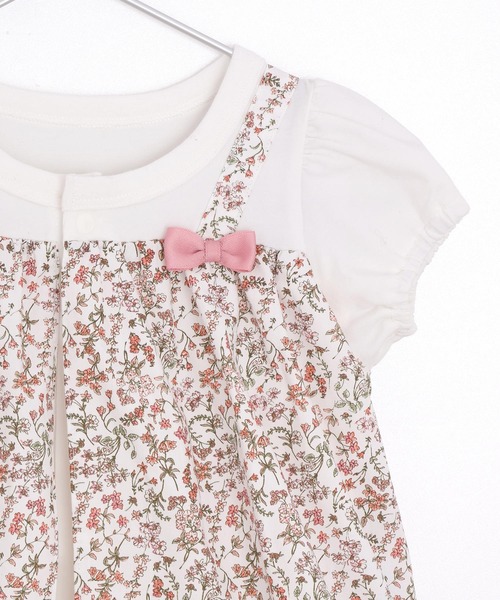 MAKE YOUR DAY（メイクユアデイ）の「小さなお花レイヤードロンパス（ロンパース・キッズ・ピンク/イエロー・70/80）」の7枚目の写真