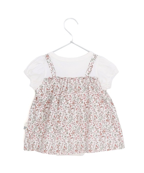 MAKE YOUR DAY（メイクユアデイ）の「小さなお花レイヤードロンパス（ロンパース・キッズ・ピンク/イエロー・70/80）」の5枚目の写真